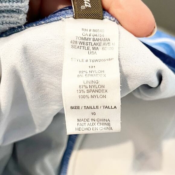 Tommy Bahama Ruched Strapless One Piece Swimsuit Blue 10 - Picture 2 of 5